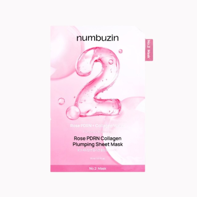 Numbuzin No.2 Rose PDRN Collagen Plumping Sheet Mask Μάσκα Προσώπου με Κολλαγόνο και PDRN, 1τμχ