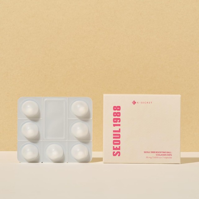 KSECRET SEOUL 1988 BOOSTING BALL : COLLAGEN-100% (7 capsules)100% Υδρολυμένο Κολλαγόνο για Σφριγηλή και Ενυδατωμένη Επιδερμίδα