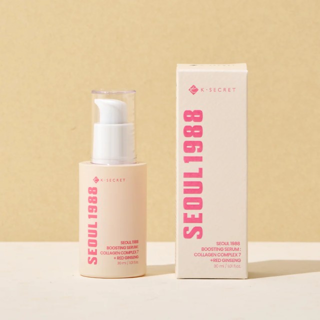 K-SECRET SEOUL 1988 Boosting Serum : Collagen Complex 7 + Red Ginseng - Σερουμ Σφριγηλότητας με Κολλαγόνο & Κόκκινο Ginseng 30ml