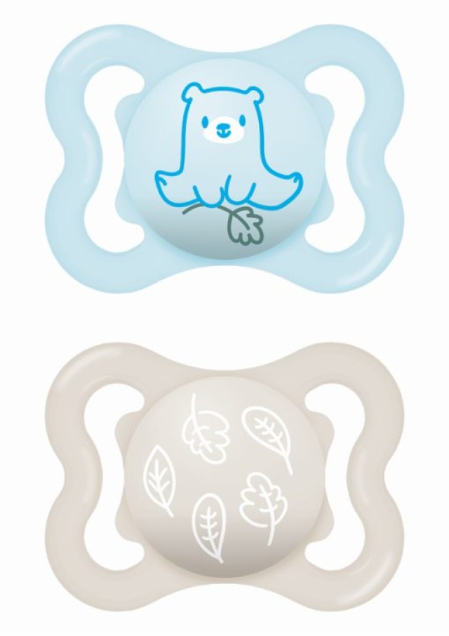 Mam Πιπίλα Supreme Σιλικόνης 2-6 μηνών Αγόρι γαλάζιο & μπεζ ,2τμχ.