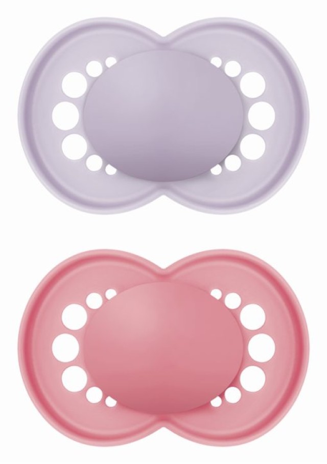 Μam Πιπίλα Original Unprinted Σιλικόνης 6-16 μηνών matt μωβ & φουξ ,2τμχ.