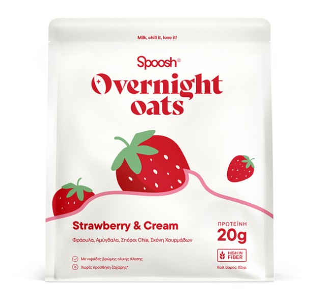 Spoosh Overnight Oats Strawberry & Cream 20g