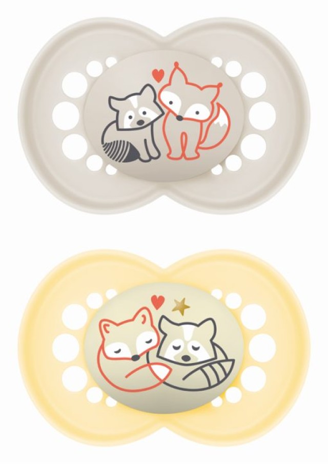 Mam Σετ Πιπίλες Day & Night 6-16 μηνών Unisex μπεζ & κίτρινο ,2τμχ.