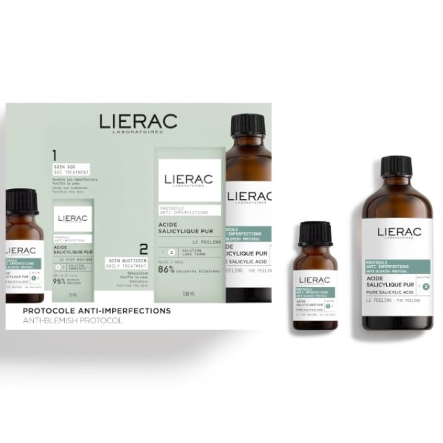 Lierac Anti-Imperfection & Anti-Blemish Protocol Promo με The Stop Spots Τοπική Αγωγή για Διόρθωση Ατελειών 15ml & The Anti-Blemish Peeling Καθαρό Σαλικυλικό Οξύ για Μείωση Ατελειών 100ml