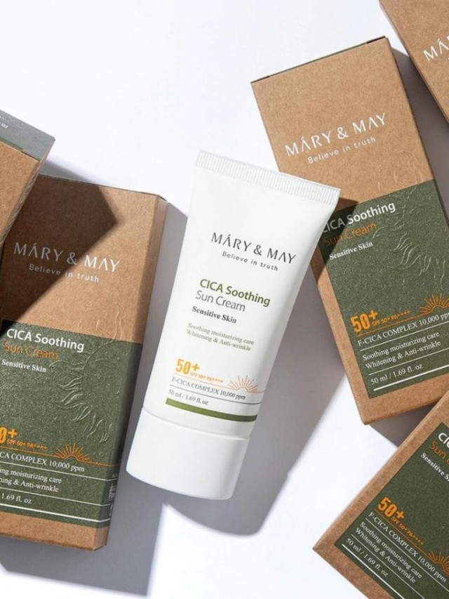 Mary & May CICA Soothing Sun Cream SPF 50+ Pa++++ – Αντηλιακό με καταπραϋντικές ιδιότητες 50ml