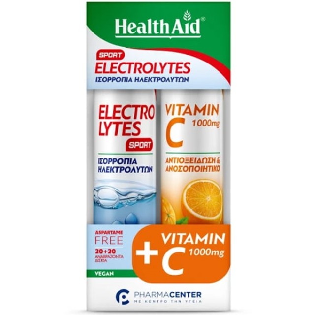Health Aid Promo Electrolytes Sport, 20eff.tabs & Vitamin C 1000mg, 20eff.tabs, 1σετ