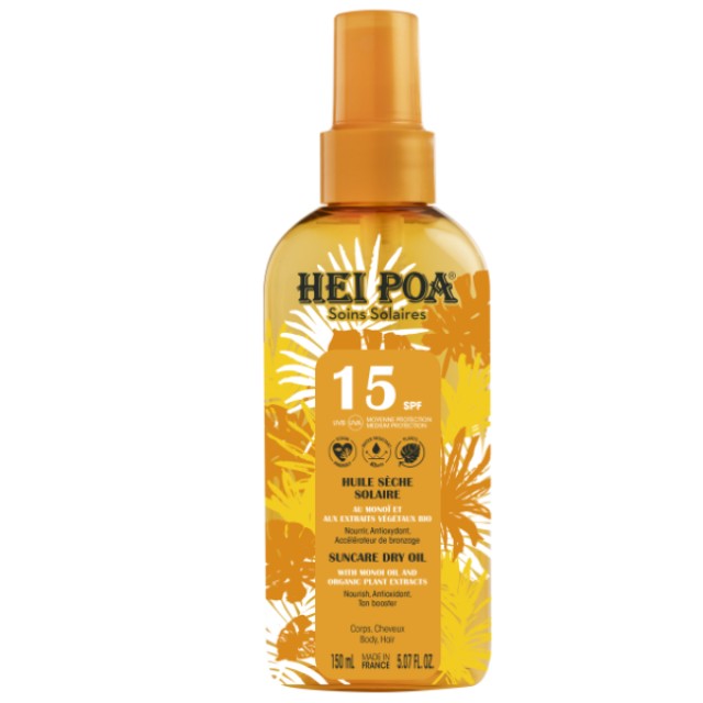 Hei Poa Suncare Dry Oil SPF 15 Body & Hair , 150ml