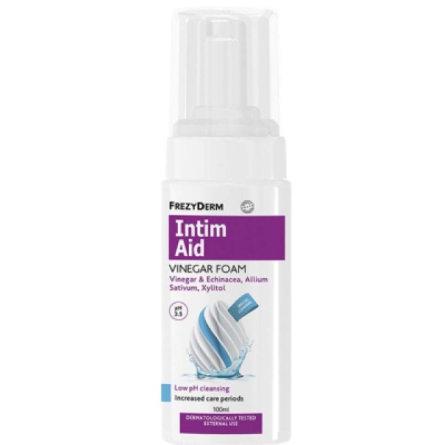 Frezyderm Intim Aid Vinegar Foam Ειδικός Αφρός Καθαρισμού Ευαίσθητης Περιοχής Περίοδος Αυξημένης Φροντίδας 100ml