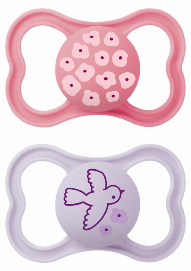 Mam Supreme Ορθοδοντικές Πιπίλες Σιλικόνης για 16+ μηνών κορίτσι, 2τμχ