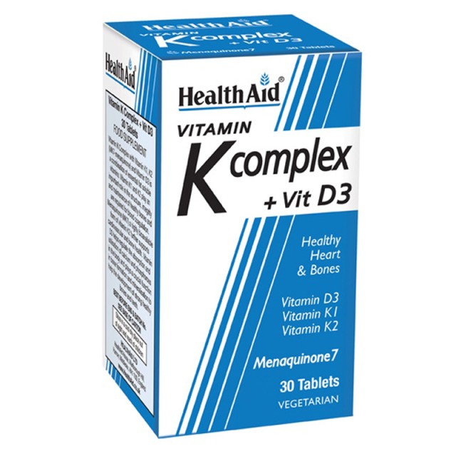 Health Αid Vitamin K Complex & Vit D3 για την Καρδιαγγειακή & Οστεϊκή Υγεία 30 Ταμπλέτες