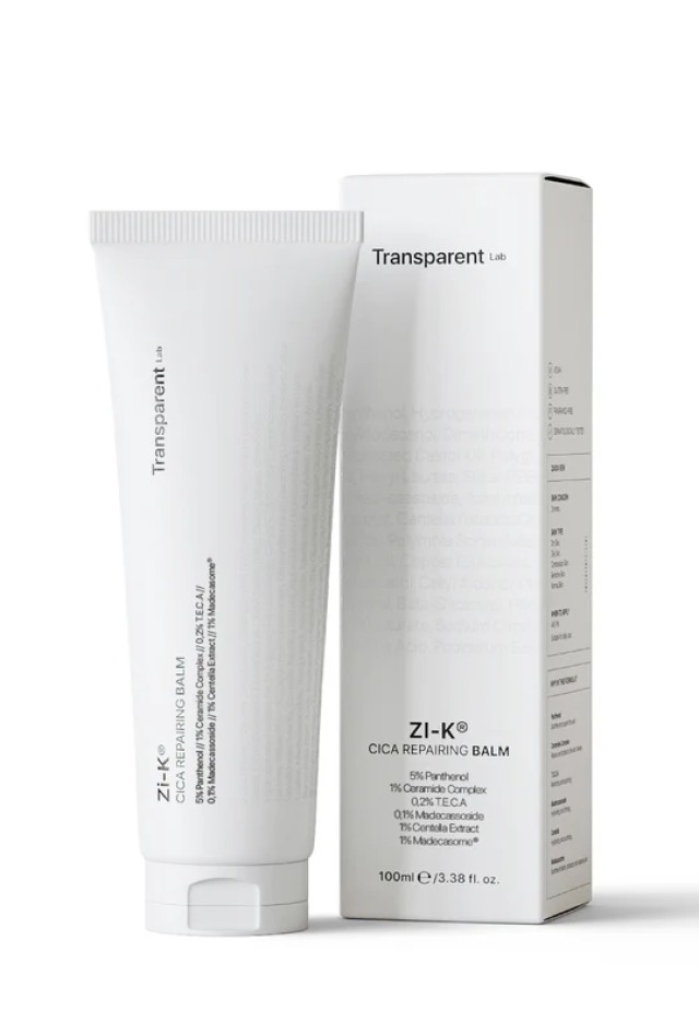 Transparent Zi-K® Cica Repairing Balm-Επανορθωτικό και καταπραϋντικό βάλσαμο για ξηρό, ταλαιπωρημένο, ερεθισμένο ή εύθραυστο δέρμα,100ml