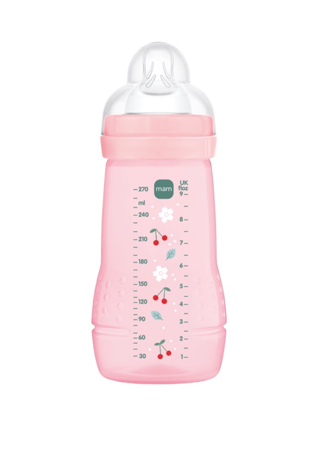 Mam Πλαστικό Μπιμπερό Easy Active με Θηλή Σιλικόνης για 2+ μηνών ρόζ 270ml