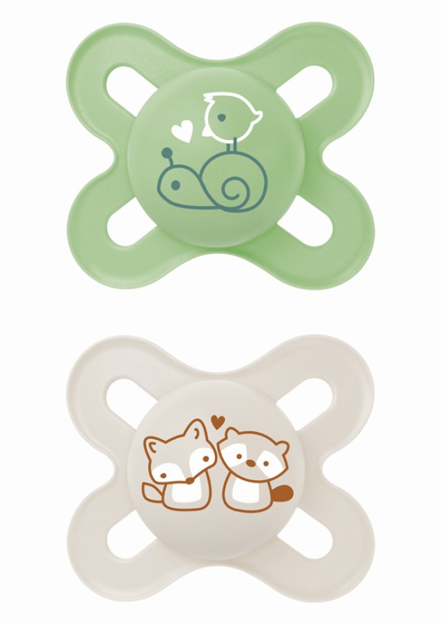 Mam Πιπίλα Start Σιλικόνης 0-2 μηνών unisex πράσινο & μπέζ , 2τεμ